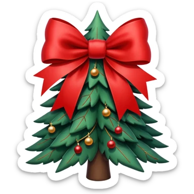 christmas frame with a big red bow in the top middle of the frame and a small christmass tree at the left bottom corner of the frame, giving christmas vibe sticker