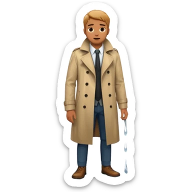 Man in trench coat pissing  sticker