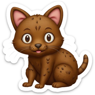 Bottomless bear poop shaped into a cat that eats rats sticker