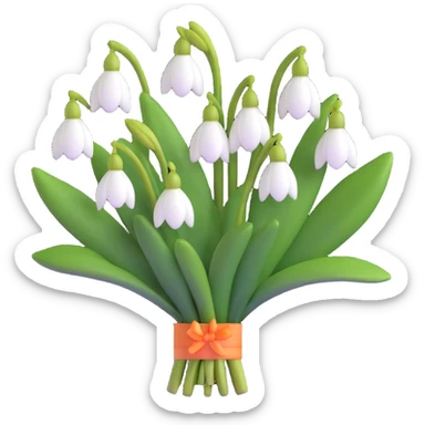 bouquet of snowdrop flowers sticker