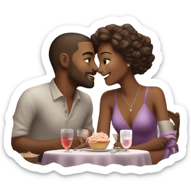 Romantic date for stunningly beautiful couple sticker