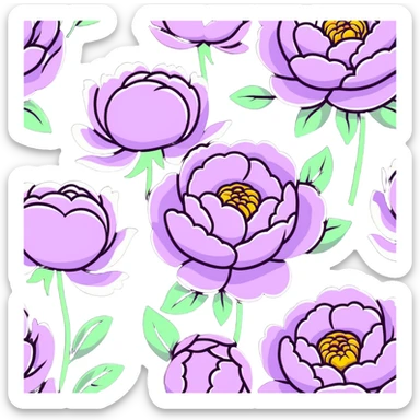 lilac pastel peonies sticker