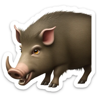 Wild boar hunting with tusk sticker