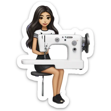 madison beer with  sewing machine sticker