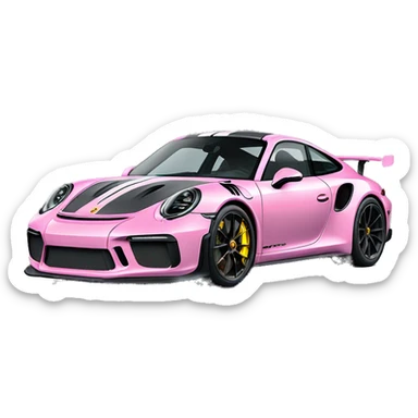 Porsche gt3 911 rs pink sticker