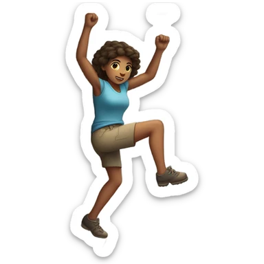 a girl climbs  sticker