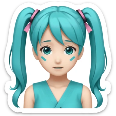 Hatsune Miku  embarrassed twintail sticker