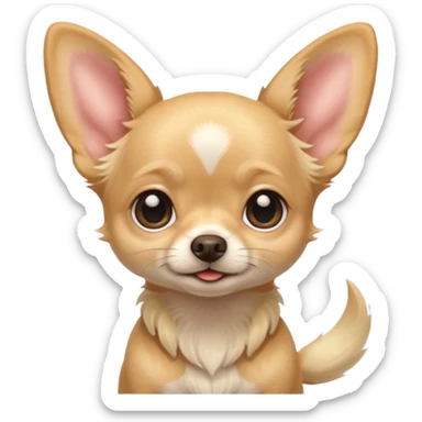 Tiny blonde chihuahua with big eatst sticker