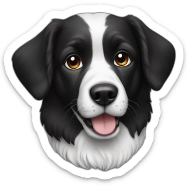 black white dog sticker