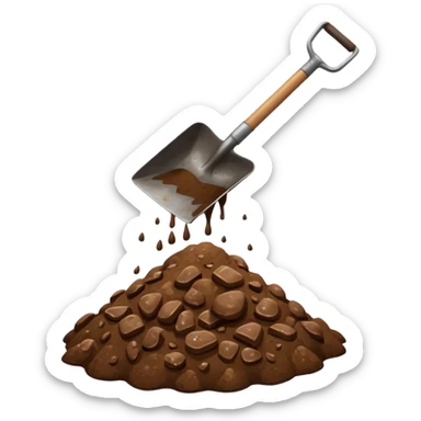 poop on shovel sticker