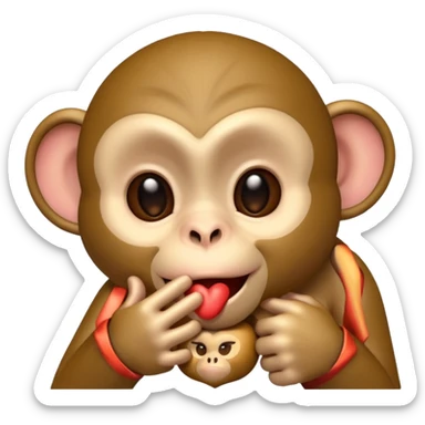 Un singe qui fais un bisous en version emojis iphone sticker