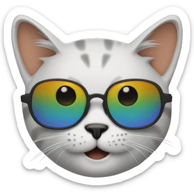Cat with sunglasses sticker