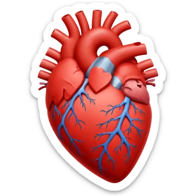 Anatomy heart on bright light  sticker