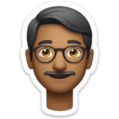Indian man with round glasses, sticker
