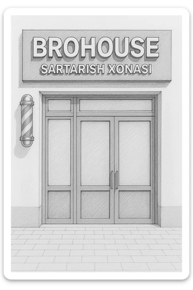 shu sartarosh xonani eshigi yopiq xolatda chizib bergin sticker