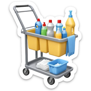cleaning cart grey color sticker