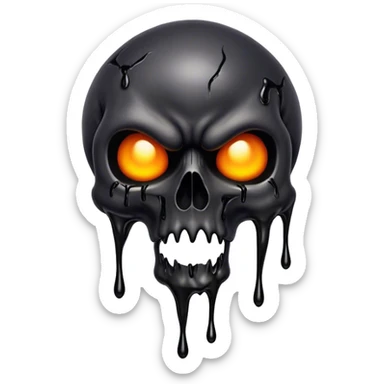 Demon skull melting sticker