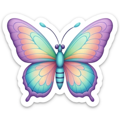 Ethereal butterfly crayon doodle sticker