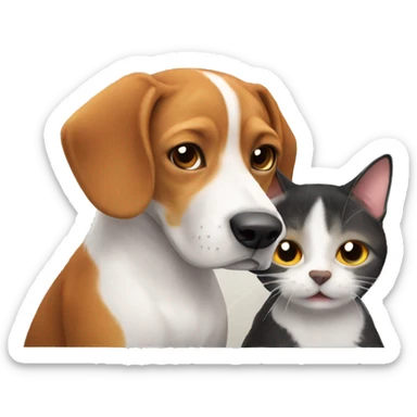 Beagle and cat sticker