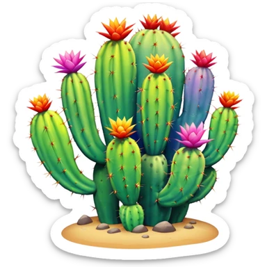 A rainbow cactus sticker