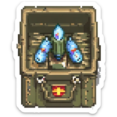 A military box filled with combat missiles sticker