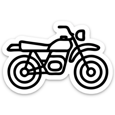 Retro Enduro motorcycle, 1982, Kawasaki green, rugged look, icon style sticker