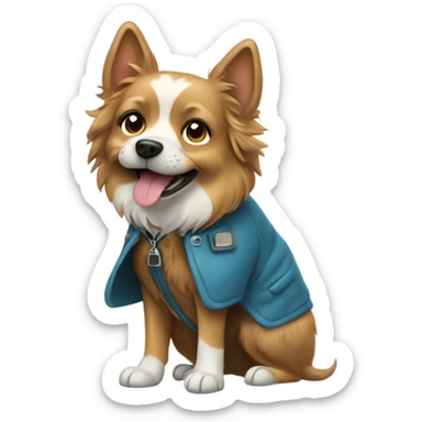 dog wearing a coat sticker