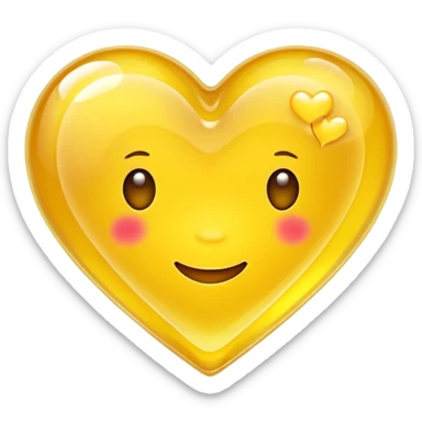 heart shade yellow color sour jelly sticker