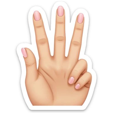 hand with index finger, middle finger and pinky finger rased ring finger and thumb connected sticker