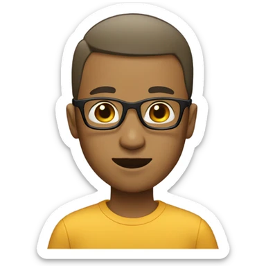 Buzz cut boy with goatee and glasses sticker