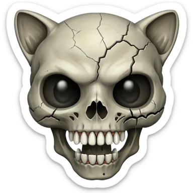 Zombie cat skull sticker