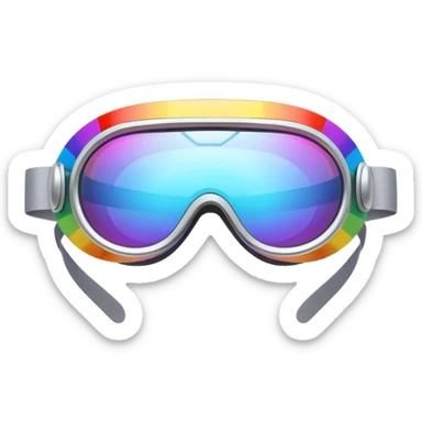 silver simulation rainbow visor goggles sticker