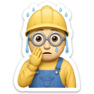 super sad crying minion sticker