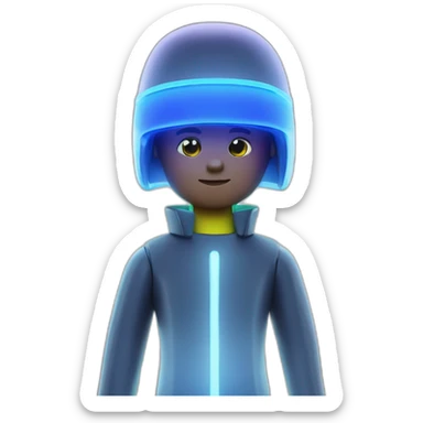 playmobil wearing neon light sticker