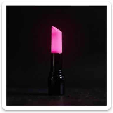 BLACKPINK-inspired gothic lightstick, no hearts, photorealistic style, black and pink colors, metallic and glossy, on a dark background sticker