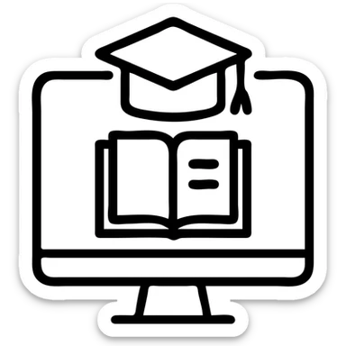 Icon school online education  sticker