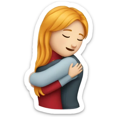 one blond and one red hair girl hugging sticker