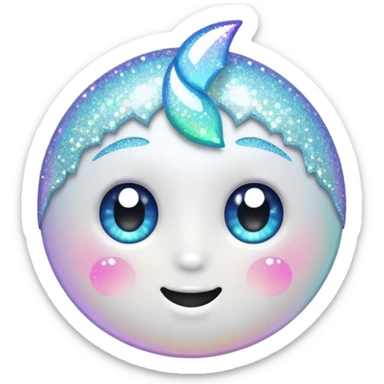 white glory glitter sticker