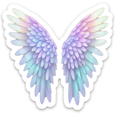 iridescent angel wings sticker