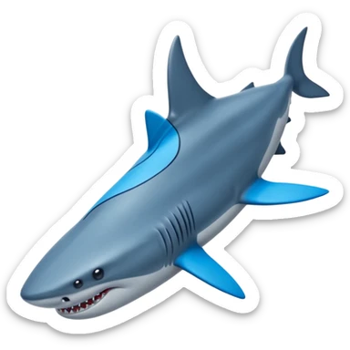 Requin avec trois chaussures nike bleu au bout de chaque nageoir sticker
