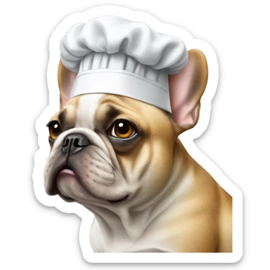 french bulldog with a chef hat sticker