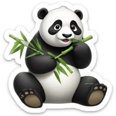 panda eating bamboo sticker