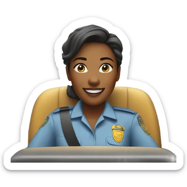 bus driver woman  sticker