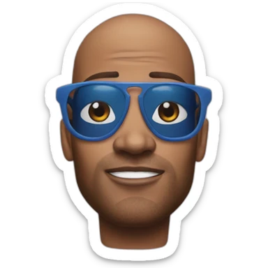 Booba head with jordan 4 sneakers on his face sticker