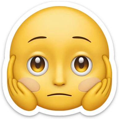 Generate me a blank face emoji with the upper eyelid half closed make it the original yellow emoji remove the nose sticker