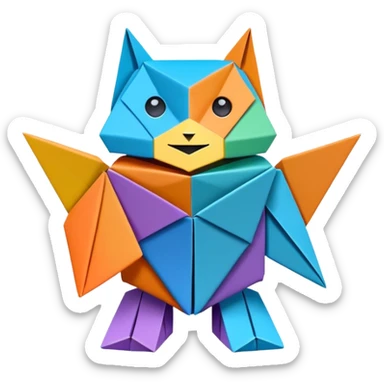 Un chatbot origami sticker