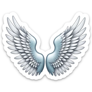 wings glitter white sticker