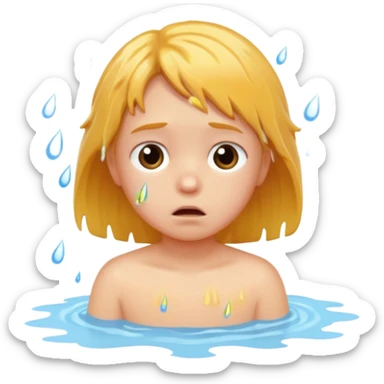 child falls in fountain its sad sticker