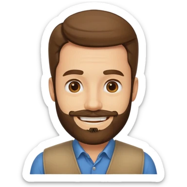 a man with sideburns beard sticker