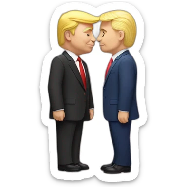 trump-and-putin-kissing,-lgbtq+ friendly, positivity, inclusiveness sticker
